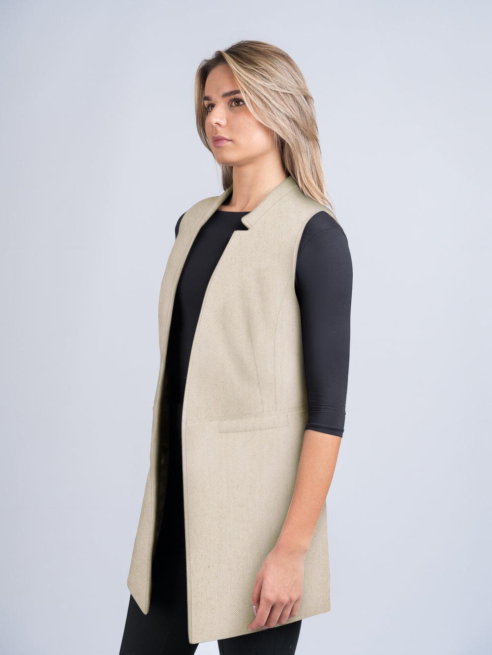 Women's Alpaca Tweed Long Gilet