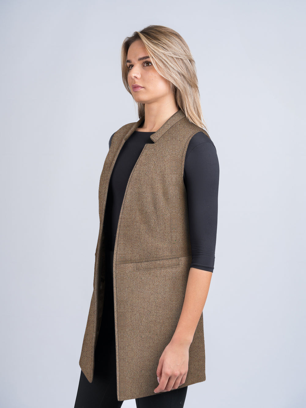 Women's Fawn Tweed Long Gilet
