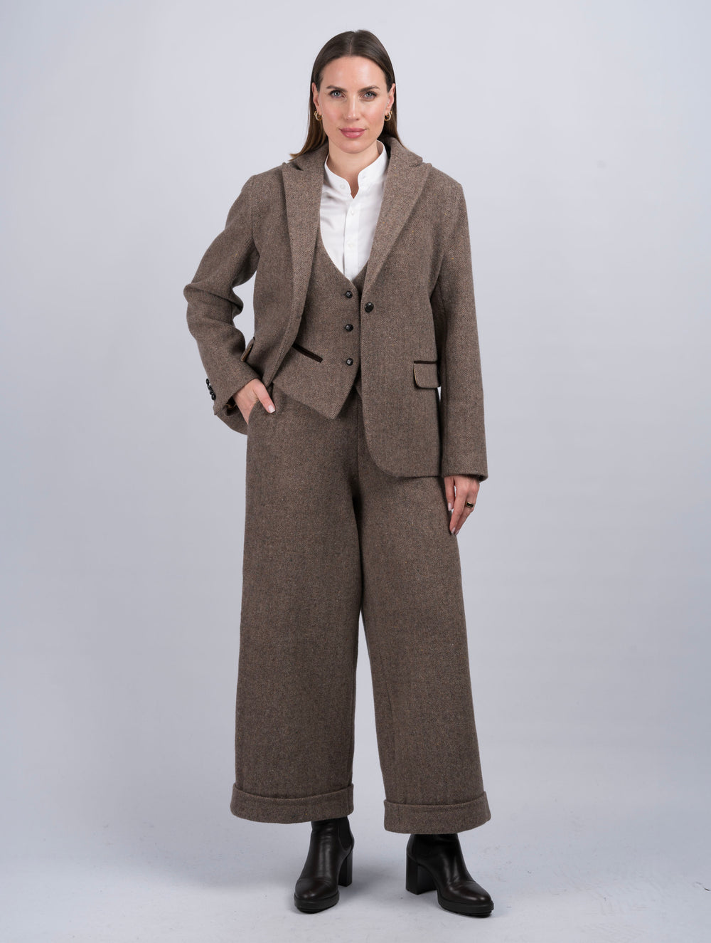Women's Fawn Tweed Jacket & Blazer