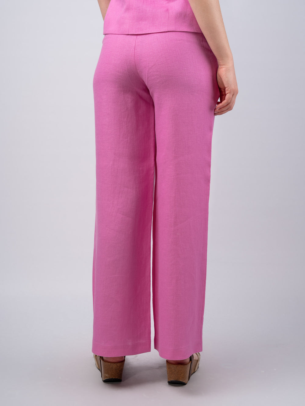 Women's Pink Linen Trousers & Pants
