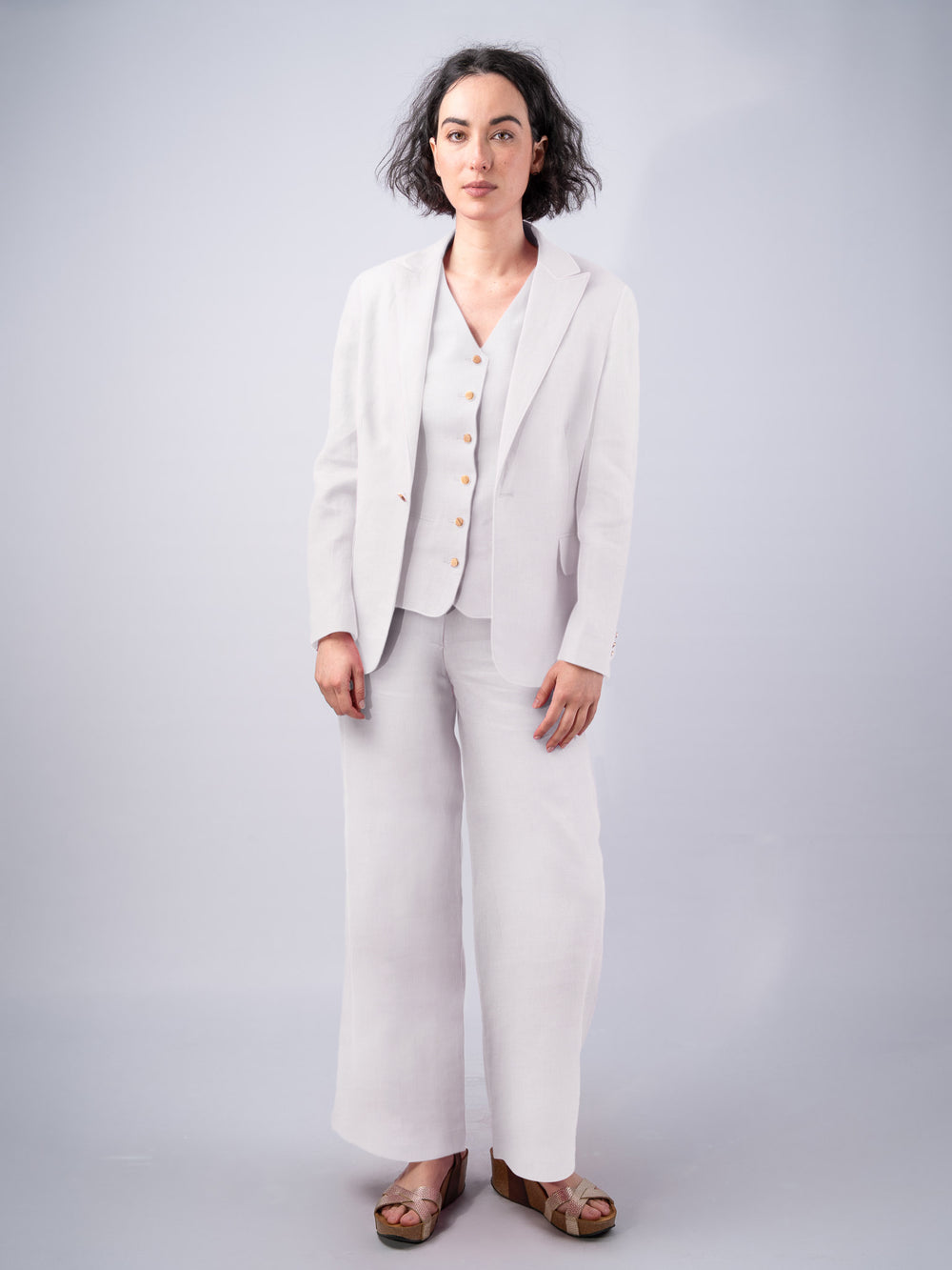 Women's Silver Linen Trousers & Pants