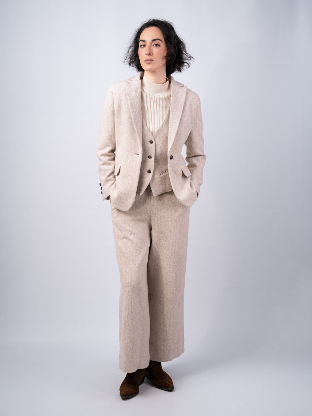 Women's Tweed Alpaca  Long Trousers & Pants