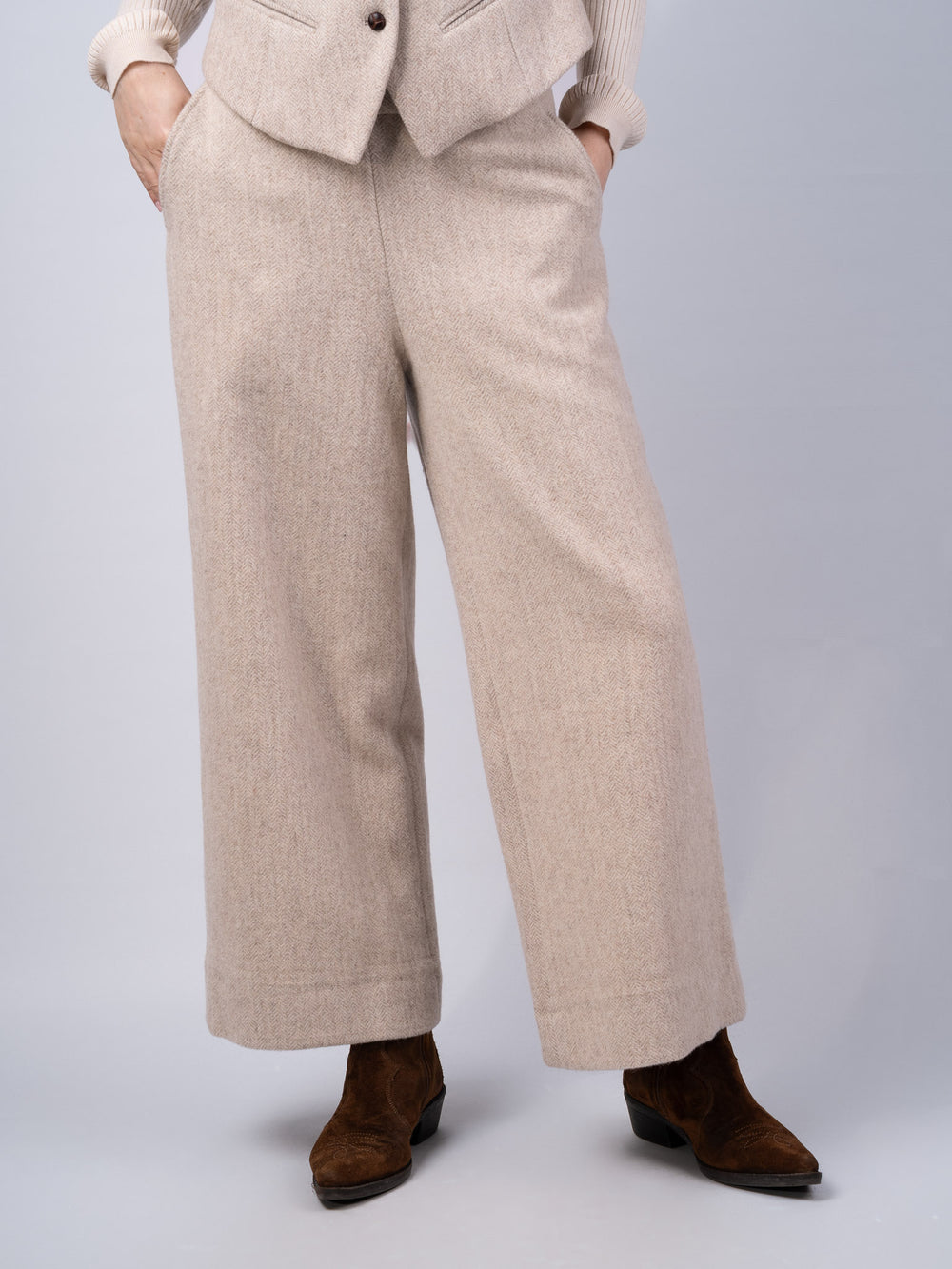 Women's Tweed Alpaca  Long Trousers & Pants