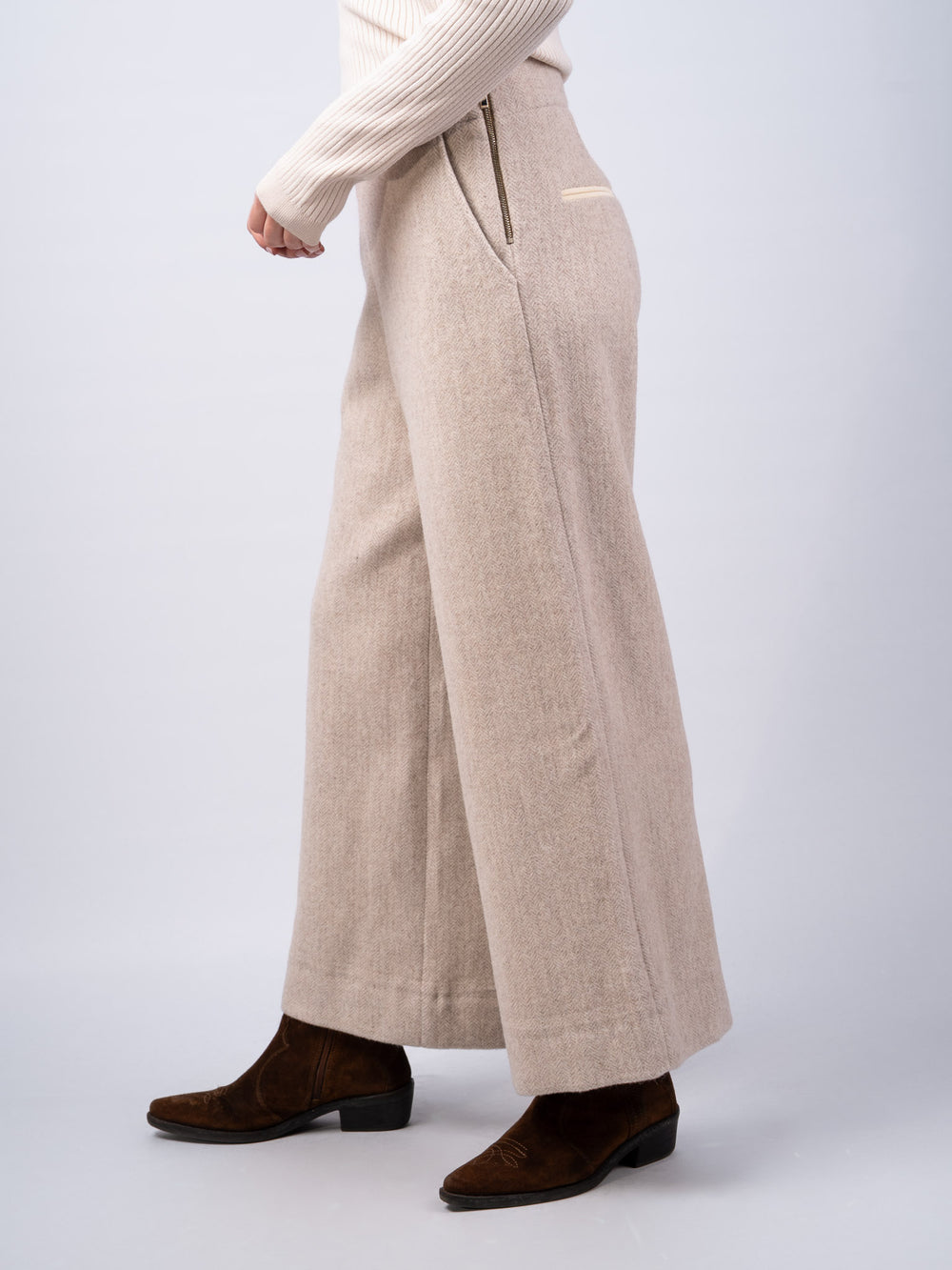 Women's Tweed Alpaca  Long Trousers & Pants