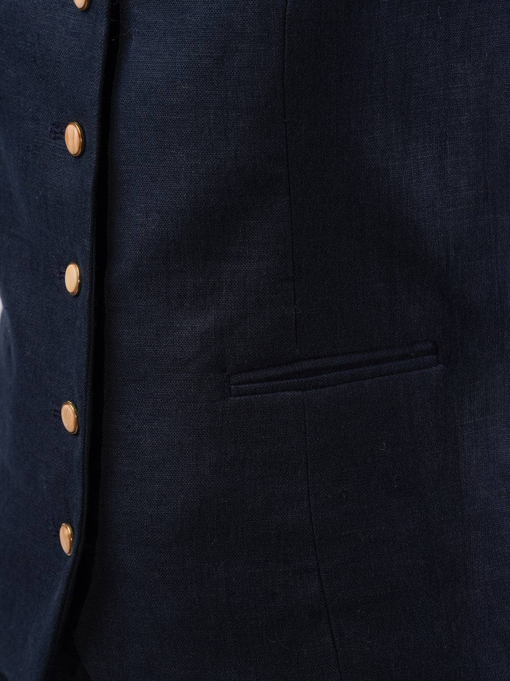 Women's Navy Linen Waistcoat & Vest