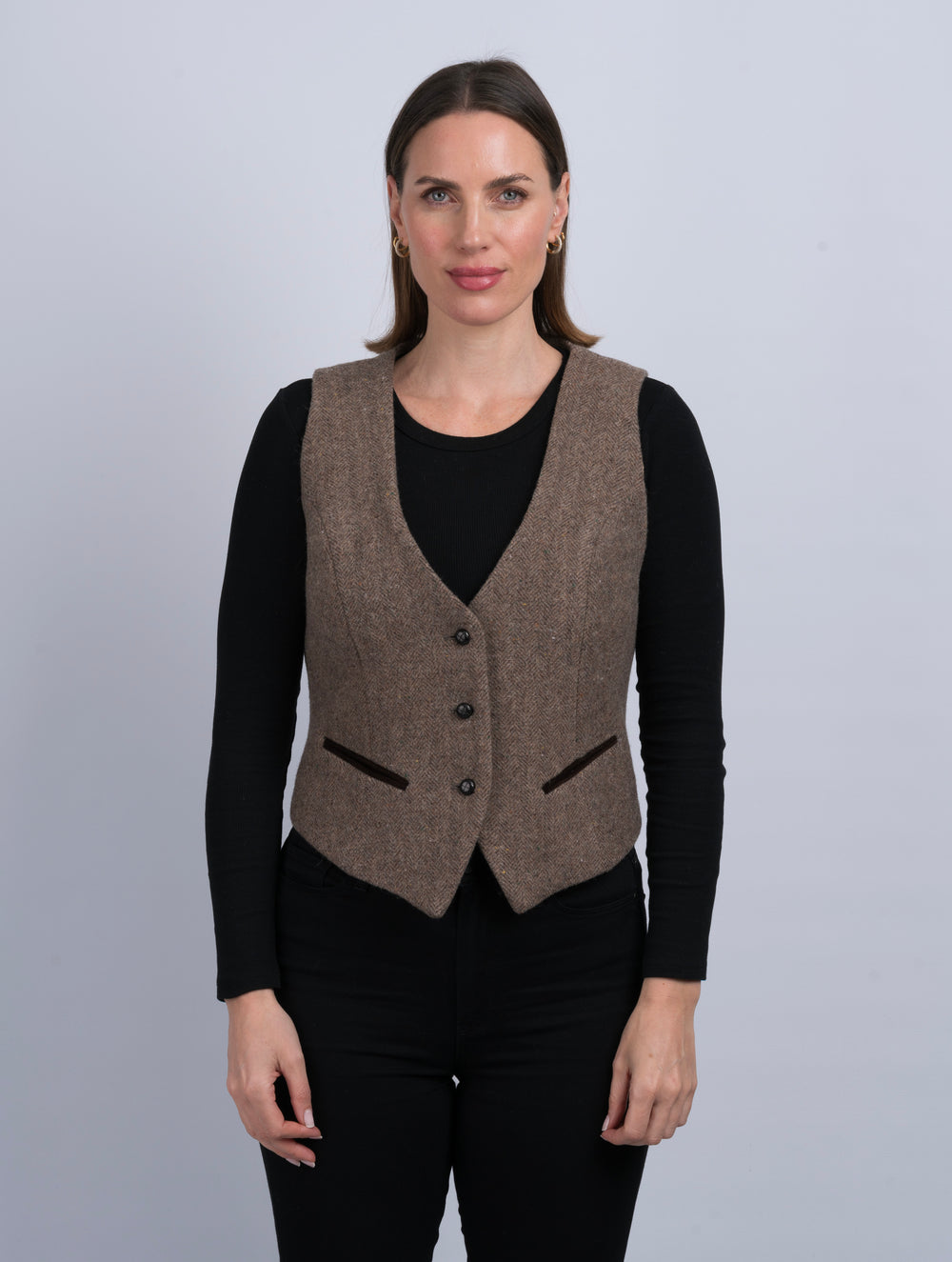 Women's Fawn Tweed Waistcoat