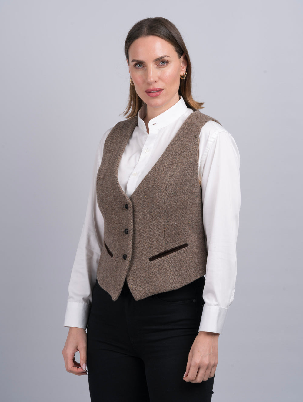 Women's Fawn Tweed Waistcoat