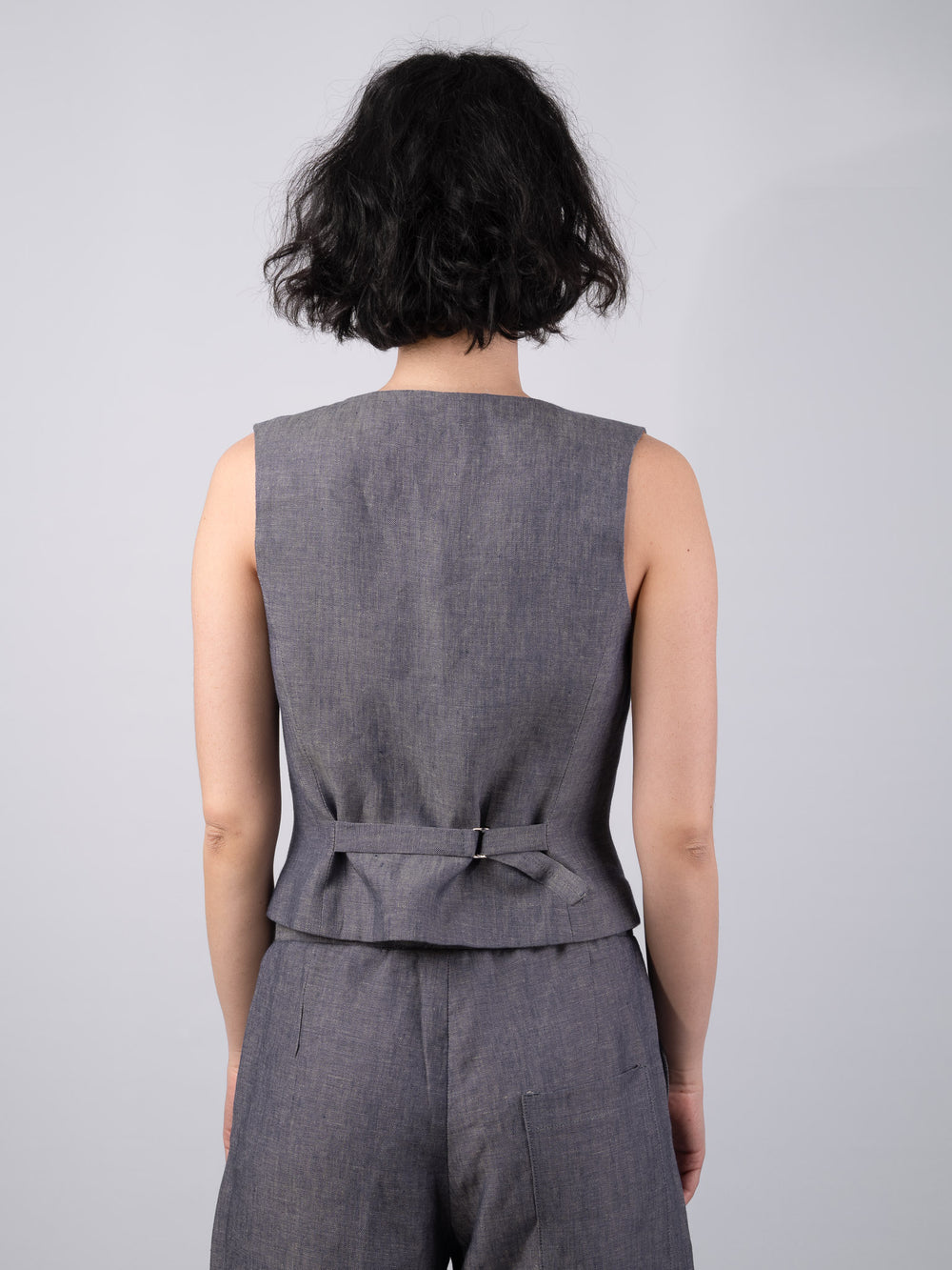 Women's Classic Linen Denim Waistcoat & Vest