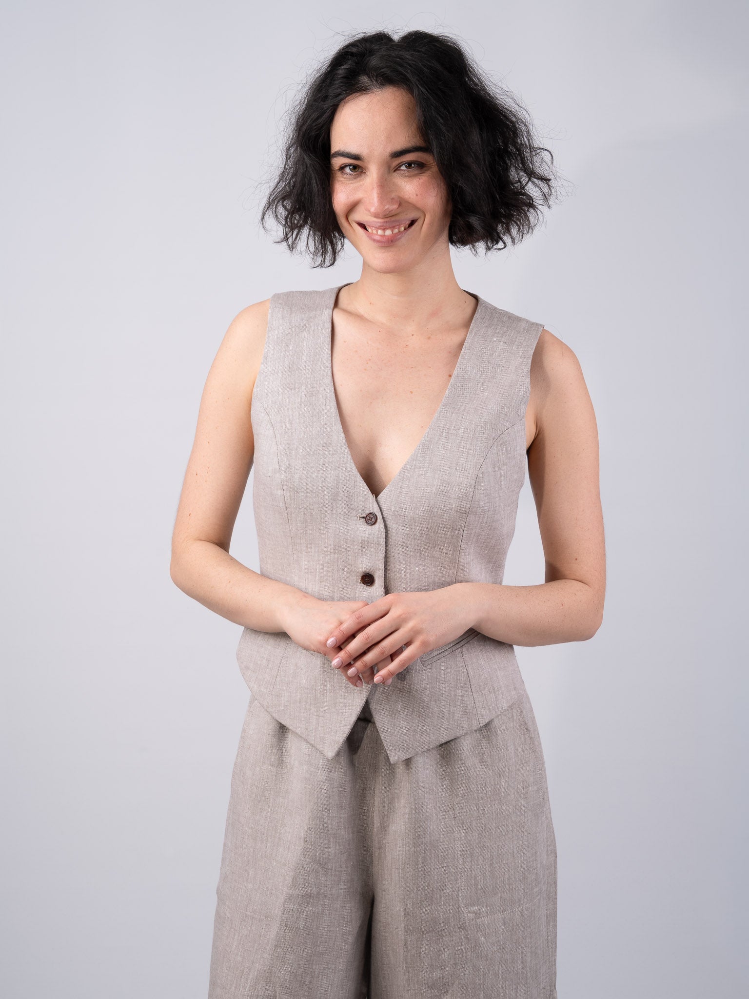 Women's Desert Linen Waistcoat - Luxury Women's Vest | Irish Linen