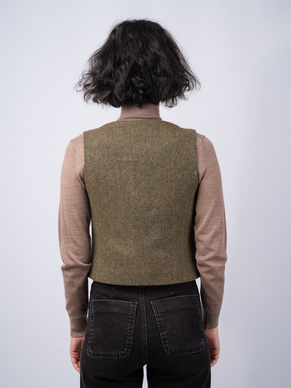 Women's Moss Green Tweed Waistcoat
