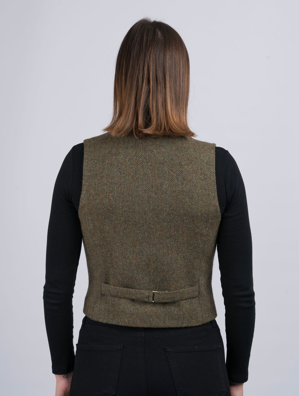 Women's Moss Green Tweed Waistcoat