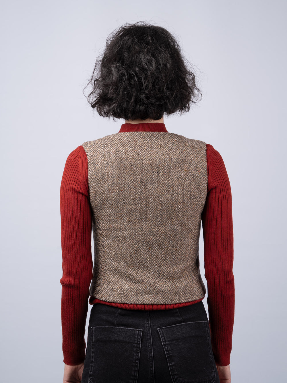 Women's Oak Herringbone Tweed Waistcoat & Vest