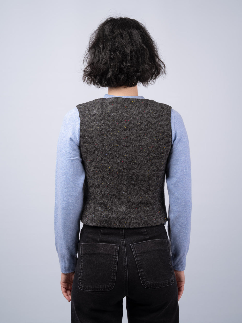 Women's Smoke Herringbone Tweed Waistcoat & Vest  — Available to Preorder Now