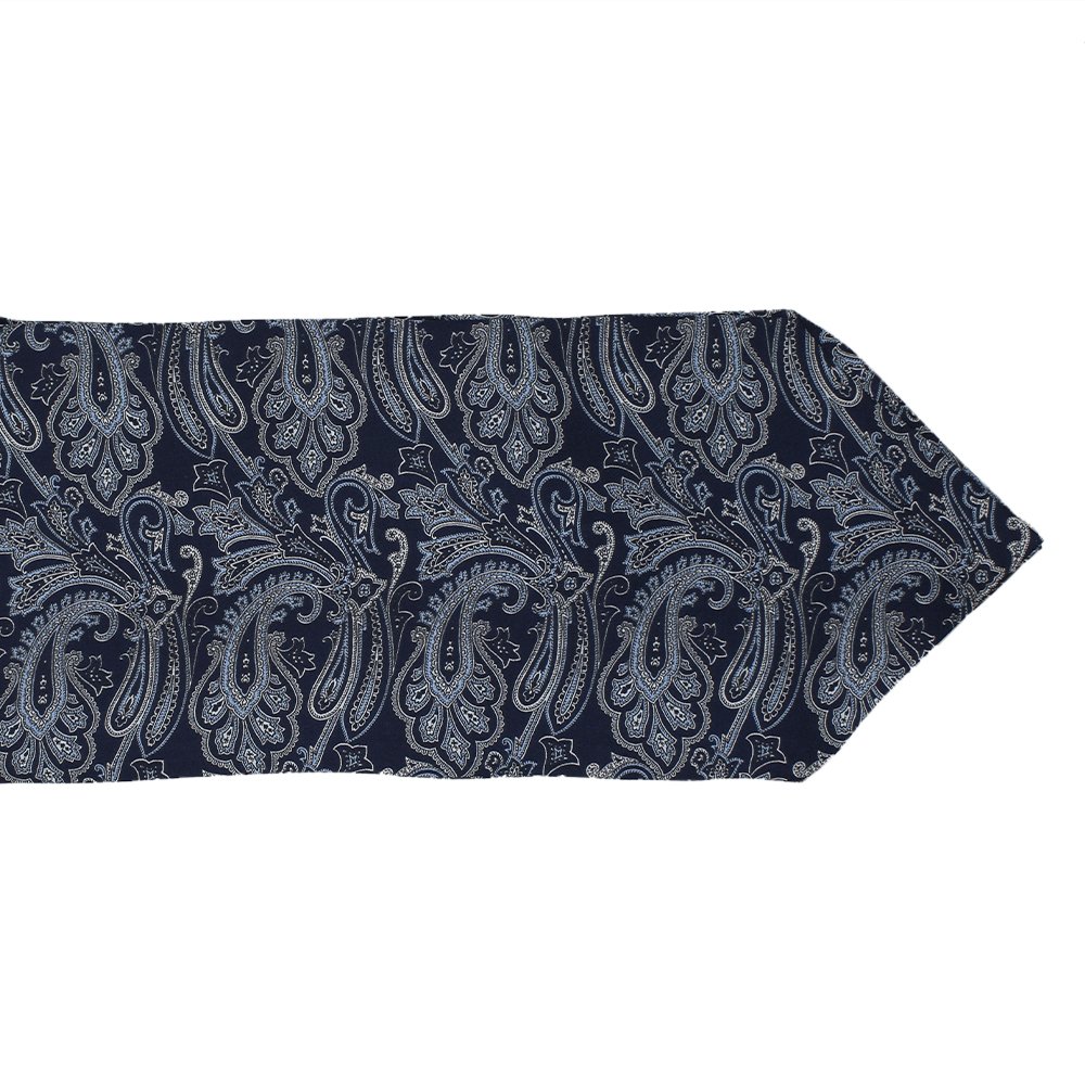 Navy and Cyan Cravat with  Paisley Design