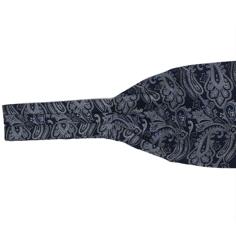 Marineblaue und cyanfarbene Krawatte mit Paisley-Design