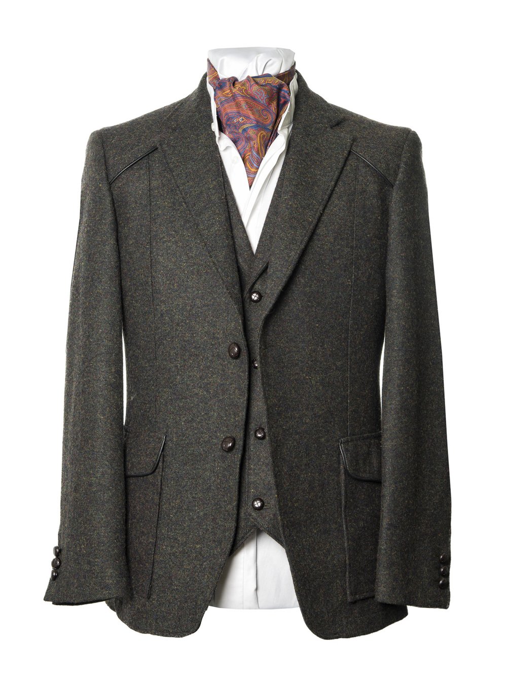 O Ceallaigh Peat Colour Tweed Jacket With leather trims.