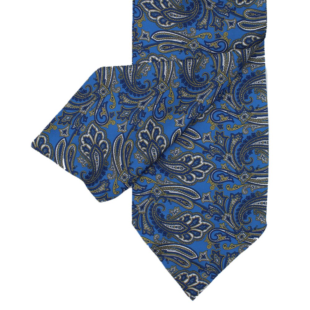 Medium  blue Cravat With Paisley Design