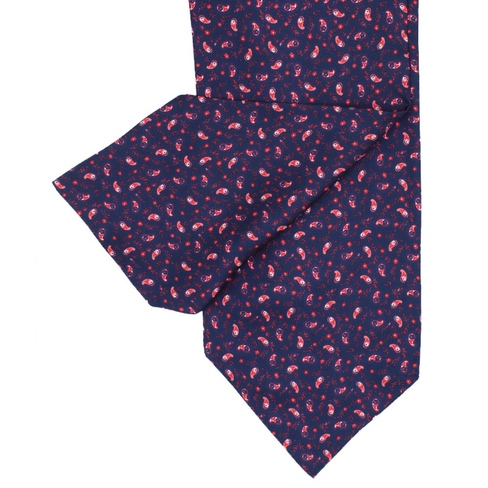 Navy Cravat with Red