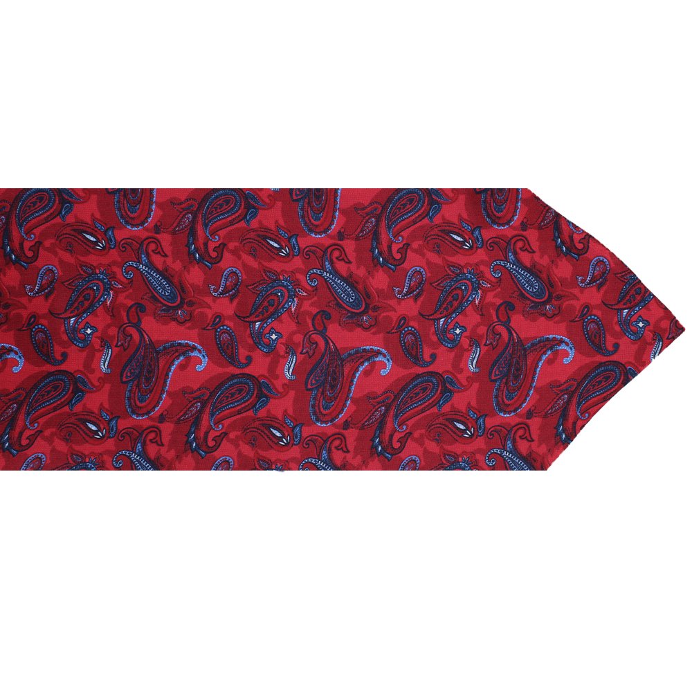Gents Red Silk Cravat with Paisley