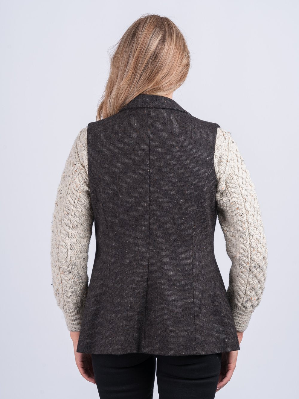 Brown Hopsack Tweed Gilet Women s Irish Tweed Bodywarmer celtictweed